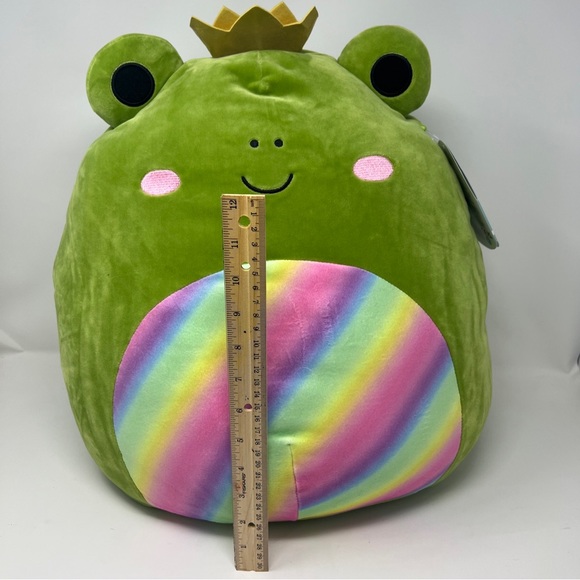 Kellytoy Squishmallow Jumbo 16 Inch New Doxl The Frog Green Crown Prince Large - Picture 6 of 7